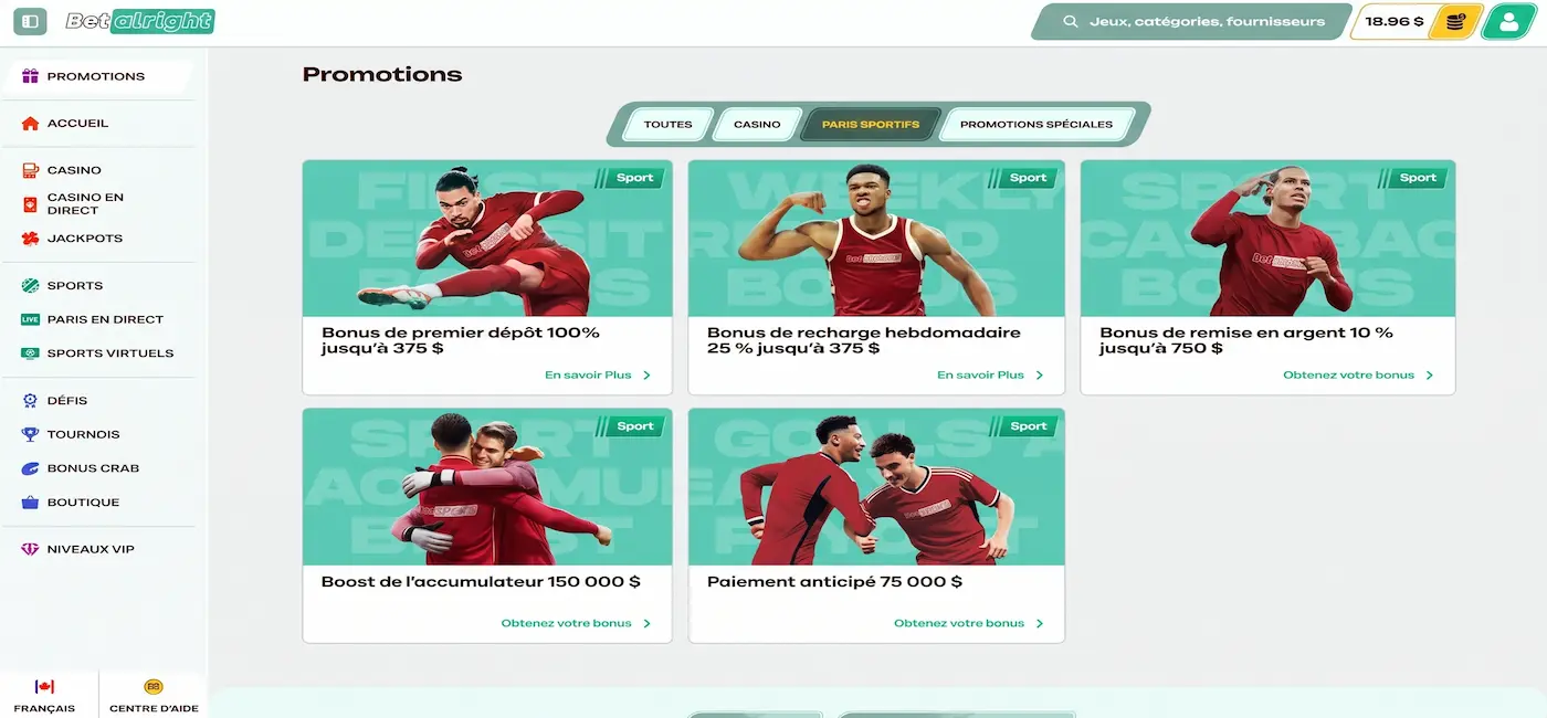 Betalright sportovní sázení
